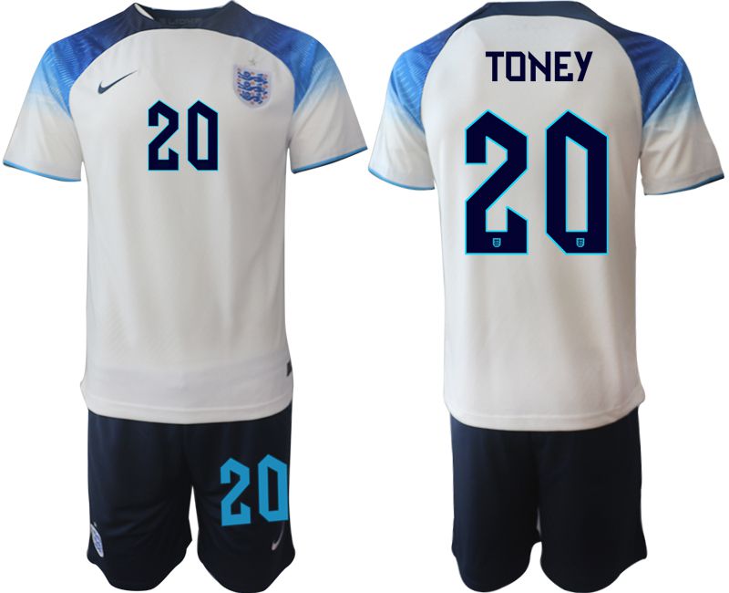 Men 2022 World Cup National Team England home white #20 Soccer Jerseys